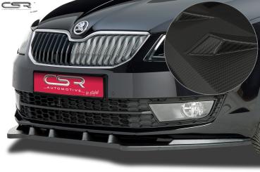 CSR Frontspoiler | Cup-Spoilerlippe mit ABE für Skoda Octavia 3 Typ 5E CSL134-M Carbon Look matt strukturiert (keine Lackierung erforderlich)