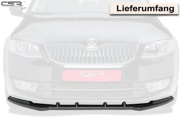 CSR Frontspoiler | Cup-Spoilerlippe mit ABE für Skoda Octavia 3 Typ 5E CSL134-M Carbon Look matt strukturiert (keine Lackierung erforderlich)