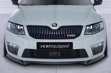 CSR Frontspoiler | Cup-Spoilerlippe mit ABE für Skoda Octavia 3 (Typ 5E) RS CSL150-L schwarz matt (Lackierung erforderlich)