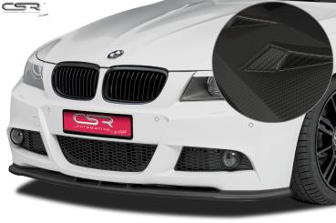 CSR Frontspoiler | Cup-Spoilerlippe mit ABE für BMW 3er E90 / E91 LCI M-Paket CSL168-M Carbon Look matt strukturiert (keine Lackierung erforderlich)