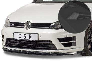 CSR Frontspoiler | Cup-Spoilerlippe mit ABE für VW Golf 7 R CSL340-S Strukturiert schwarz matt (keine Lackierung erforderlich)