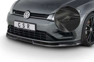 CSR Frontspoiler | Cup-Spoilerlippe mit ABE für VW Golf 7 R CSL346-C Carbon Look glänzend (keine Lackierung erforderlich)