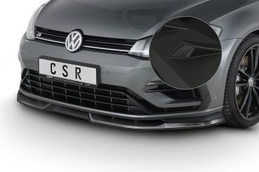 CSR Frontspoiler | Cup-Spoilerlippe mit ABE für VW Golf 7 R CSL346-M Carbon Look matt strukturiert (keine Lackierung erforderlich)