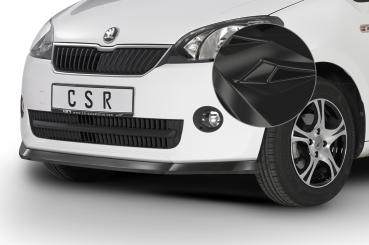 CSR Frontspoiler | Cup-Spoilerlippe mit ABE für Skoda Citigo CSL350-G Glossy schwarz glänzend (keine Lackierung erforderlich)