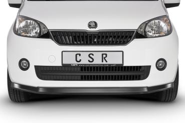CSR Frontspoiler | Cup-Spoilerlippe mit ABE für Skoda Citigo CSL350-S Strukturiert schwarz matt (keine Lackierung erforderlich)