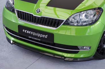 CSR Frontspoiler | Cup-Spoilerlippe mit ABE für Skoda Citigo CSL352-M Carbon Look matt strukturiert (keine Lackierung erforderlich)