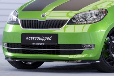 CSR Frontspoiler | Cup-Spoilerlippe mit ABE für Skoda Citigo CSL352-M Carbon Look matt strukturiert (keine Lackierung erforderlich)