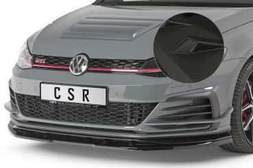 CSR Frontspoiler | Cup-Spoilerlippe mit ABE für VW Golf 7 GTI TCR CSL368-M Carbon Look matt strukturiert (keine Lackierung erforderlich)