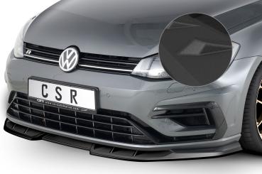 CSR Frontspoiler | Cup-Spoilerlippe mit ABE für VW Golf 7 R CSL373-S Strukturiert schwarz matt (keine Lackierung erforderlich)