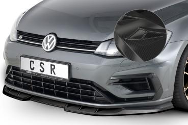 CSR Frontspoiler | Cup-Spoilerlippe mit ABE für VW Golf 7 R CSL373-C Carbon Look Hochglanz (keine Lackierung erforderlich)