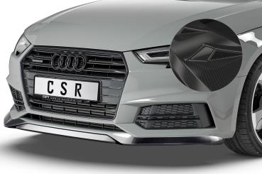 CSR Frontspoiler | Cup-Spoilerlippe mit ABE für Audi A4 B9 8W S-Line / S4 B9 8W CSL376-C Carbon Look glänzend (keine Lackierung erforderlich)