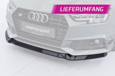 CSR Frontspoiler | Cup-Spoilerlippe mit ABE für Audi A4/S4 B9 8W CSL376-L schwarz matt (Lackierung erforderlich)
