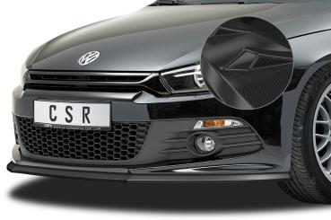 CSR Frontspoiler | Cup-Spoilerlippe mit ABE für VW Scirocco III R-Line CSL385-C Carbon Look Hochglanz (keine Lackierung erforderlich)