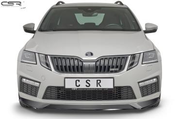 CSR Frontspoiler | Cup-Spoilerlippe mit ABE für Skoda Octavia III (5E) RS CSL389-M Carbon Look matt strukturiert (keine Lackierung erforderlich)