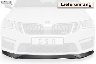 CSR Frontspoiler | Cup-Spoilerlippe mit ABE für Skoda Octavia III (5E) RS CSL389-M Carbon Look matt strukturiert (keine Lackierung erforderlich)