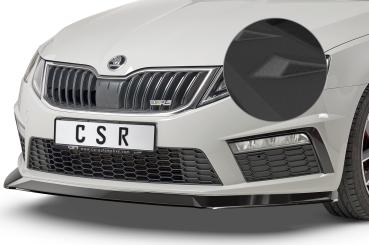 CSR Frontspoiler | Cup-Spoilerlippe mit ABE für Skoda Octavia III (5E) RS CSL389-S schwarz matt strukturiert (keine Lackierung erforderlich)