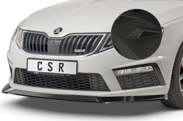 CSR Frontspoiler | Cup-Spoilerlippe mit ABE für Skoda Octavia III (5E) RS CSL389-M Carbon Look matt strukturiert (keine Lackierung erforderlich)