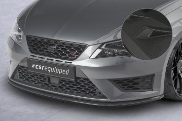 CSR Frontspoiler | Cup-Spoilerlippe mit ABE für Seat Leon 3 (Typ 5F) Cupra/FR CSL391-M Carbon Look matt strukturiert (keine Lackierung erforderlich)