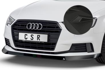 CSR Frontspoiler | Cup-Spoilerlippe mit ABE für Audi A3 8V CSL393-M Carbon Look matt strukturiert (keine Lackierung erforderlich)