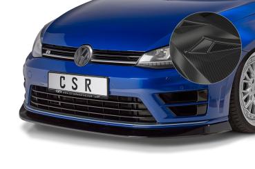 CSR Frontspoiler | Cup-Spoilerlippe mit ABE für VW Golf 7 R CSL395-C Carbon Look glänzend (keine Lackierung erforderlich)