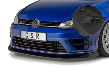 CSR Frontspoiler | Cup-Spoilerlippe mit ABE für VW Golf 7 R CSL395-M Carbon Look matt strukturiert (keine Lackierung erforderlich)