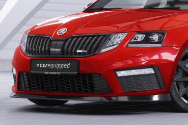CSR Frontspoiler | Cup-Spoilerlippe mit ABE für Skoda Octavia III 5E RS CSL399-M Carbon Look matt strukturiert (keine Lackierung erforderlich)