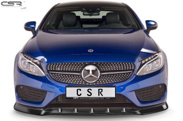 CSR Frontspoiler | Cup-Spoilerlippe mit ABE für Mercedes-Benz C-Klasse 205 AMG-Line CSL408-G Glossy schwarz Hochglanz (keine Lackierung erforderlich)
