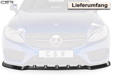 CSR Frontspoiler | Cup-Spoilerlippe mit ABE für Mercedes-Benz C-Klasse 205 AMG-Line CSL408-G Glossy schwarz Hochglanz (keine Lackierung erforderlich)