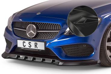 CSR Frontspoiler | Cup-Spoilerlippe mit ABE für Mercedes-Benz C-Klasse 205 AMG-Line CSL408-G Glossy schwarz Hochglanz (keine Lackierung erforderlich)