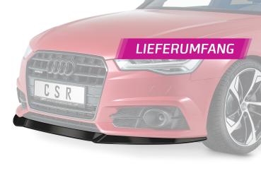 CSR Frontspoiler | Cup-Spoilerlippe mit ABE für Audi A6 C7 4G S-Line/ S6 C7 4G CSL410-M Carbon Look matt strukturiert (keine Lackierung erforderlich)