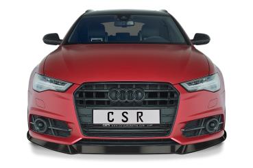 CSR Frontspoiler | Cup-Spoilerlippe mit ABE für Audi A6 C7 4G S-Line/ S6 C7 4G CSL410-M Carbon Look matt strukturiert (keine Lackierung erforderlich)