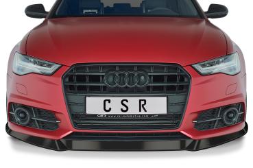 CSR Frontspoiler | Cup-Spoilerlippe mit ABE für Audi A6 C7 4G S-Line/ S6 C7 4G CSL410-M Carbon Look matt strukturiert (keine Lackierung erforderlich)