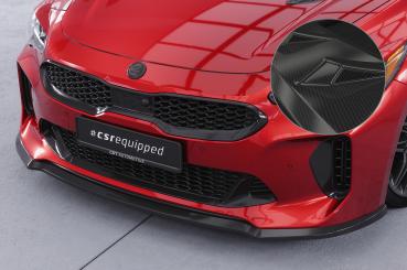 CSR Frontspoiler | Cup-Spoilerlippe mit ABE für Kia Stinger GT CSL426-C Carbon Look glänzend (keine Lackierung erforderlich)