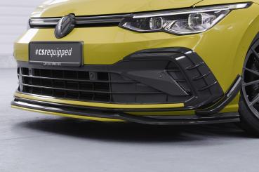 CSR Frontspoiler | Cup-Spoilerlippe mit ABE für VW Golf 8 GTI, GTD, GTE, R-Line CSL429-L Lackierung erforderlich (schwarz matt)