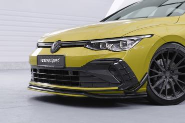 CSR Frontspoiler | Cup-Spoilerlippe mit ABE für VW Golf 8 GTI, GTD, GTE, R-Line CSL429-L Lackierung erforderlich (schwarz matt)