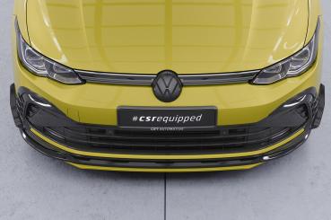 CSR Frontspoiler | Cup-Spoilerlippe mit ABE für VW Golf 8 GTI, GTD, GTE, R-Line CSL429-L Lackierung erforderlich (schwarz matt)