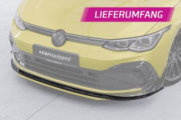 CSR Frontspoiler | Cup-Spoilerlippe mit ABE für VW Golf 8 GTI, GTD, GTE, R-Line CSL429-L Lackierung erforderlich (schwarz matt)
