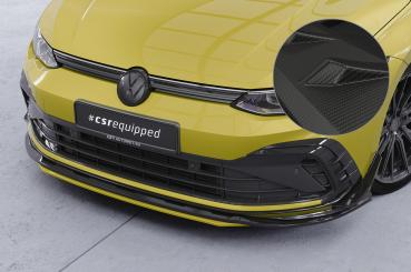 CSR Frontspoiler | Cup-Spoilerlippe mit ABE für VW Golf 8 GTI, GTD, GTE, R-Line CSL429-M Carbon Look matt strukturiert (keine Lackierung erforderlich)