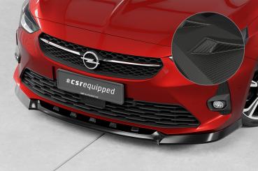 CSR Frontspoiler | Cup-Spoilerlippe mit ABE für Opel Corsa F GS-Line CSL436-M Carbon Look matt strukturiert (keine Lackierung erforderlich)