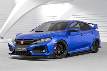 CSR Frontspoiler | Cup-Spoilerlippe mit ABE für Honda Civic FK8 Type R CSL440-G Glossy schwarz Hochglanz (keine Lackierung erforderlich)