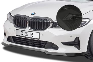CSR Frontspoiler | Cup-Spoilerlippe mit ABE für BMW 3er G20 Limousine / G21 Touring CSL444-M Carbon Look matt strukturiert (keine Lackierung erforderlich)