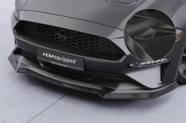 CSR Frontspoiler | Cup-Spoilerlippe mit ABE für Ford Mustang VI CSL452-C Carbon Look Hochglanz (keine Lackierung erforderlich)