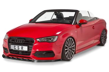 CSR Frontspoiler | Cup-Spoilerlippe mit ABE für Audi S3 / A3 8V S-Line Cabrio / Limo CSL453-L schwarz matt (Lackierung erforderlich)