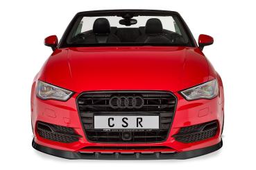 CSR Frontspoiler | Cup-Spoilerlippe mit ABE für Audi S3 / A3 8V S-Line Cabrio / Limo CSL453-L schwarz matt (Lackierung erforderlich)