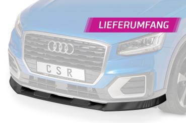 CSR Frontspoiler | Cup-Spoilerlippe mit ABE für Audi Q2 S-Line CSL457-M Carbon Look matt strukturiert (keine Lackierung erforderlich)