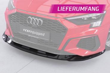 CSR Frontspoiler | Cup-Spoilerlippe mit ABE für Audi A3 8Y S-Line / S3 8Y CSL483-L schwarz matt (Lackierung erforderlich)
