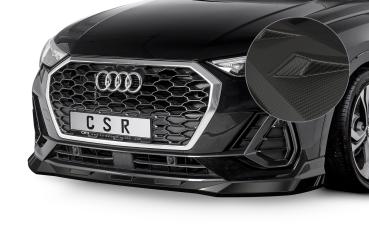 CSR Frontspoiler | Cup-Spoilerlippe mit ABE für Audi Q3 (Typ F3) Sportback CSL485-M Carbon Look matt strukturiert (keine Lackierung erforderlich)