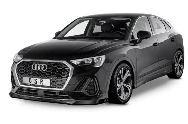 CSR Frontspoiler | Cup-Spoilerlippe mit ABE für Audi Q3 (Typ F3) Sportback CSL485-M Carbon Look matt strukturiert (keine Lackierung erforderlich)
