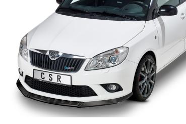 CSR Frontspoiler | Cup-Spoilerlippe mit ABE für Skoda Fabia 2 RS (Typ 5J) CSL493-C Carbon Look Hochglanz (keine Lackierung erforderlich)