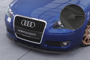 CSR Frontspoiler | Cup-Spoilerlippe mit ABE für Audi A3 (8P/8PA) CSL497-M Carbon Look matt strukturiert (keine Lackierung erforderlich)